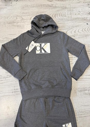 Erkek Gri Kapüşonlu Eşofman Takımı - Görsel 2