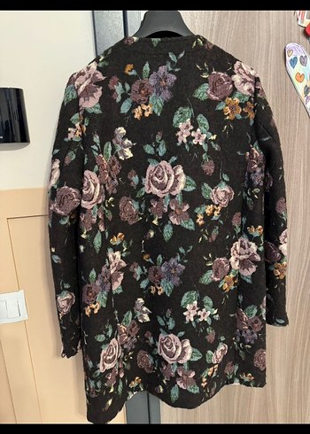 Çiçek Desenli Bohem Midi Kadın Kaban - Görsel 3