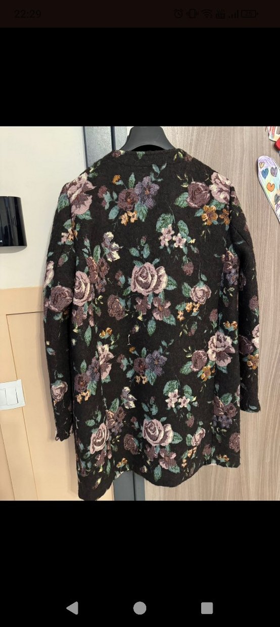 Çiçek Desenli Bohem Midi Kadın Kaban - Görsel 3