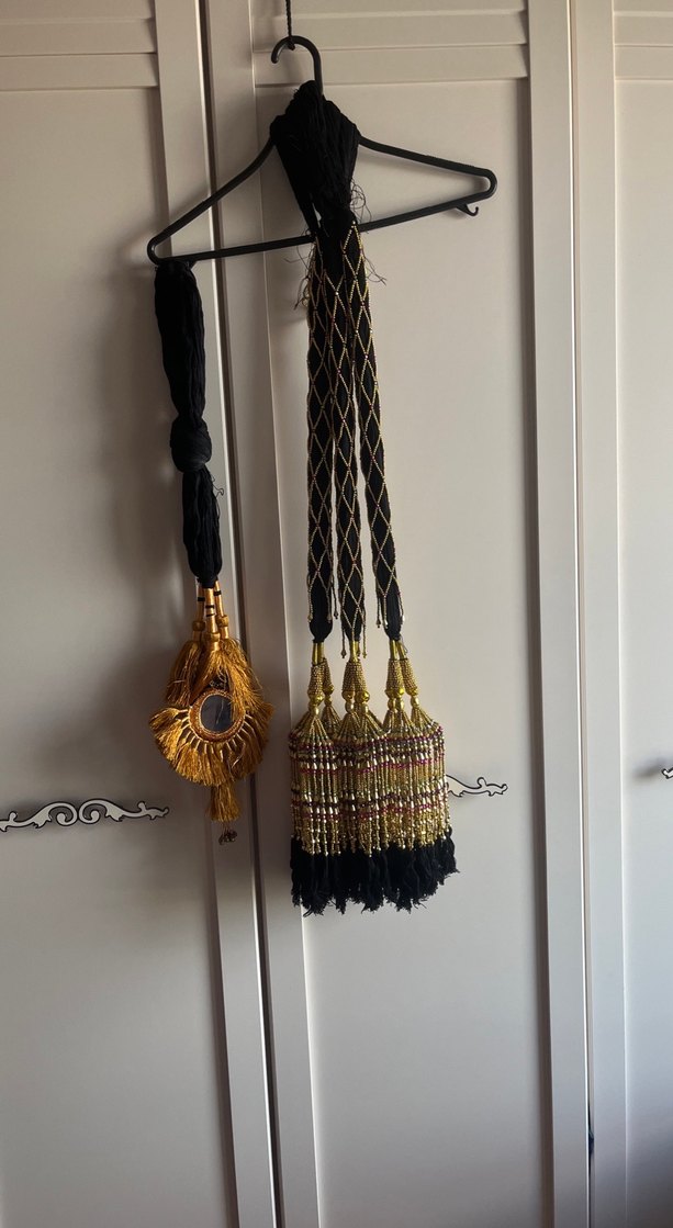 Pakistanda etnik dekoratif boncuklu dekor. Perde Bağlama Püskül - Görsel 2