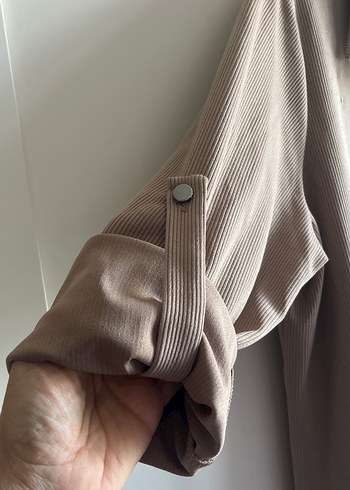 Bej dugmeli Uzun salas yazlik hirka kap tesetturve hamileye olur - Görsel 3