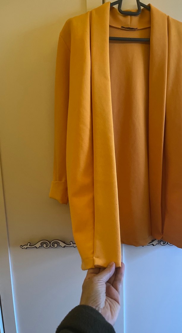 Sarı Kadın astarsız cekeT.  L-XL - Görsel 2