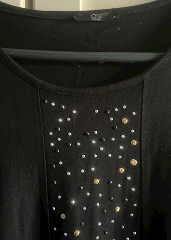 Uzun Kollu Siyah Payetli Kadın Penye Bluz - Görsel 2