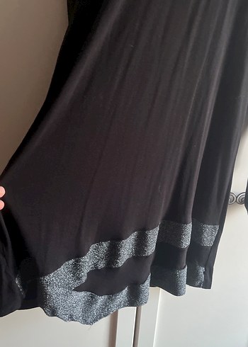 Siyah Uzun Kollu Midi 2XL penye  Tunik - Görsel 2