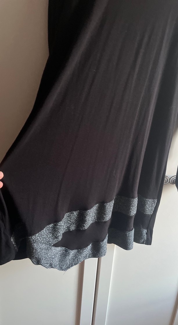 Siyah Uzun Kollu Midi 2XL penye  Tunik - Görsel 2