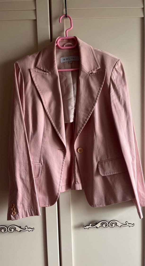 Pembe Mini Kadın Blazer Ceket - Görsel 2
