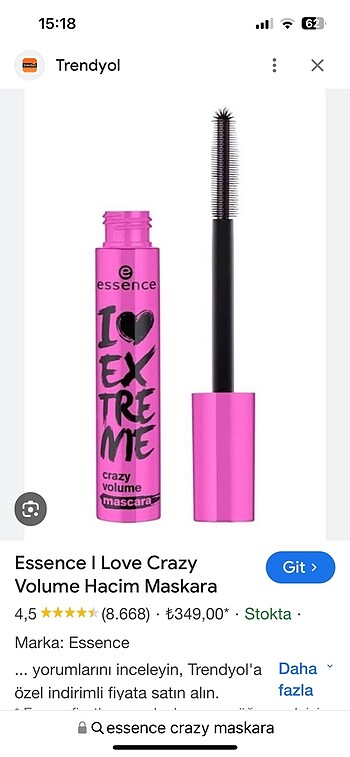 Beden YENİ AÇILMAMIŞ Essence Crazy Volume uktra Black siyah mascara