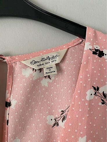 Miss Selfridge Pembe çiçekli bluz