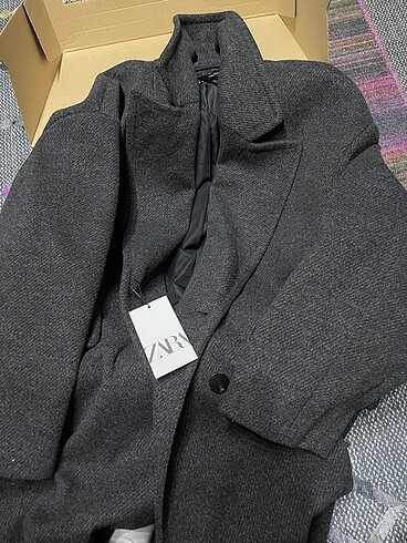 xl Beden gri Renk ZARA OVERSİZE KABAN