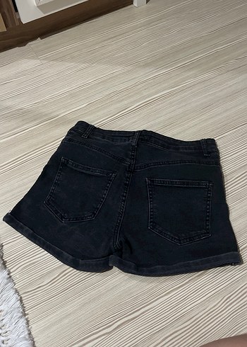 Defacto Kadın Siyah Rahat Kesim Mini Denim Şort