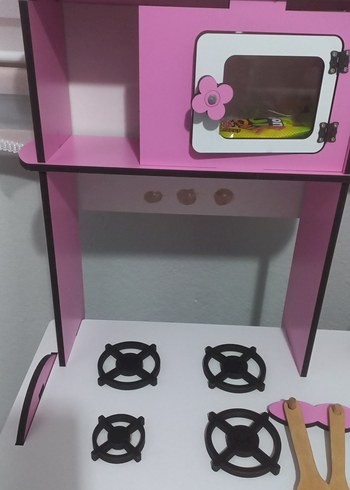 Renkli Pembe Çocuk Oyun Mutfak Seti - Görsel 5