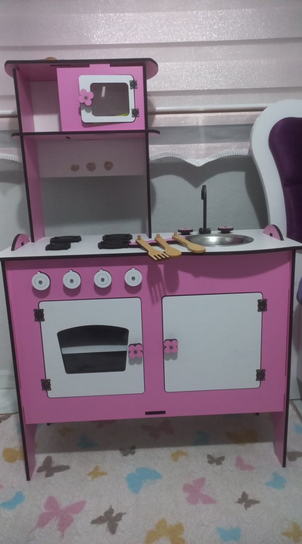 Renkli Pembe Çocuk Oyun Mutfak Seti - Görsel 2