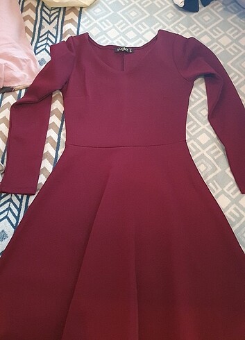 Bordo elbise 