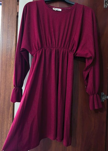 Bordo Uzun Kollu Salaş Tunik/ Elbise