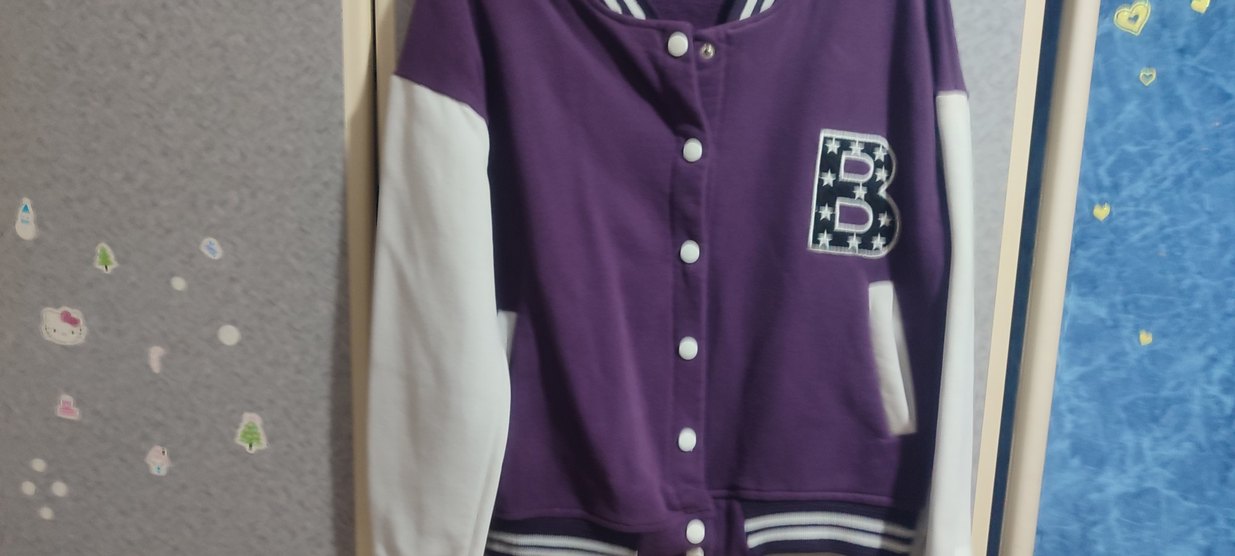 Mor Düğmeli kız cocuk Bomber Ceket - Görsel 2