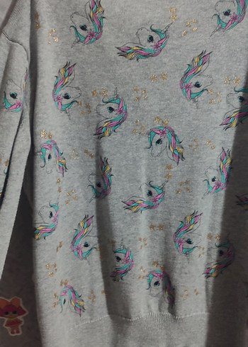 Gri kız cocukÖrgü Triko Kazak - Görsel 2