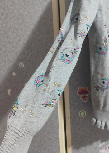 Gri kız cocukÖrgü Triko Kazak - Görsel 4