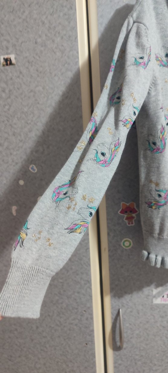 Gri kız cocukÖrgü Triko Kazak - Görsel 4