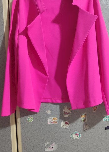 Canlı Pembe kız çocuk ceket - Görsel 2