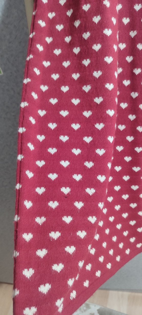 Kırmızı Desenli kız çocuk triko elbise - Görsel 4