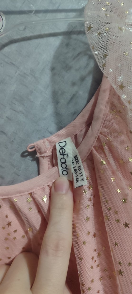 Pembe Kız Çocuk Fırfırlı Askısız Elbise - Görsel 4