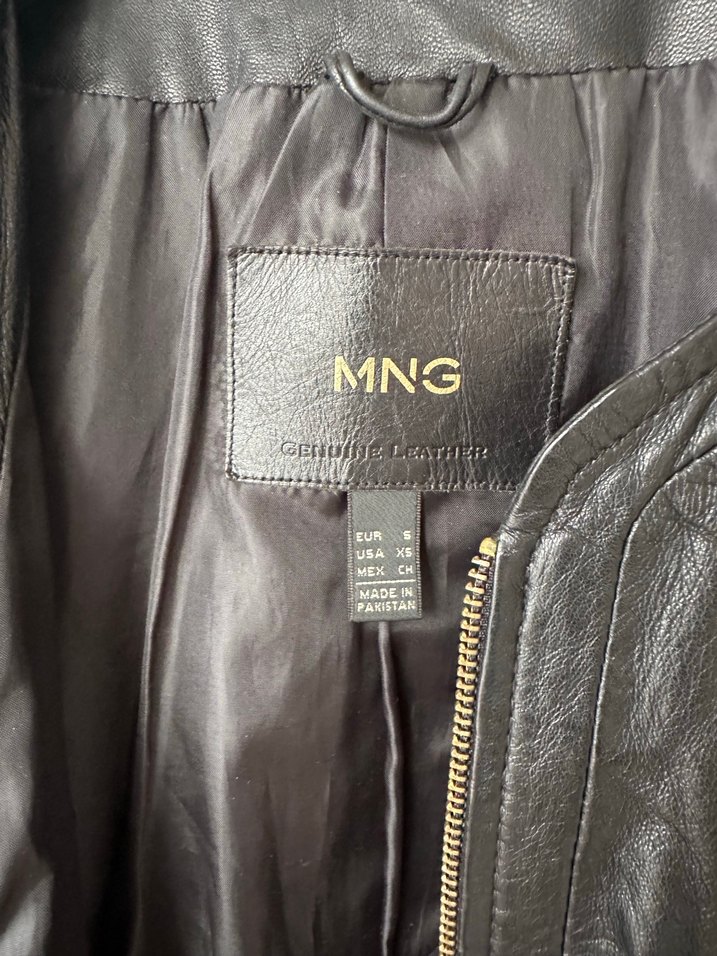 Kadın Siyah Deri Biker Ceket - Görsel 4