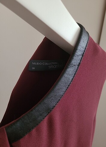 m Beden bordo Renk Mudo collection bordo kolsuz elbise