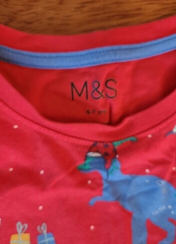 6 Yaş Beden kırmızı Renk 6 yaş Marks&Spencer pijama takımı