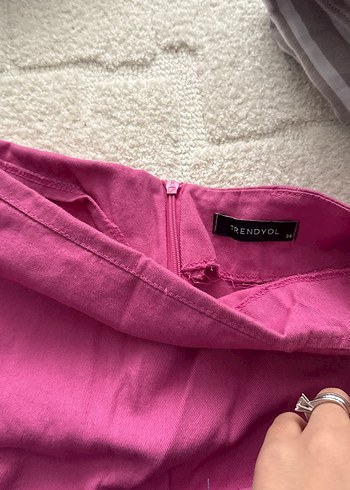 Pembe Keten Mini Etek - Görsel 3