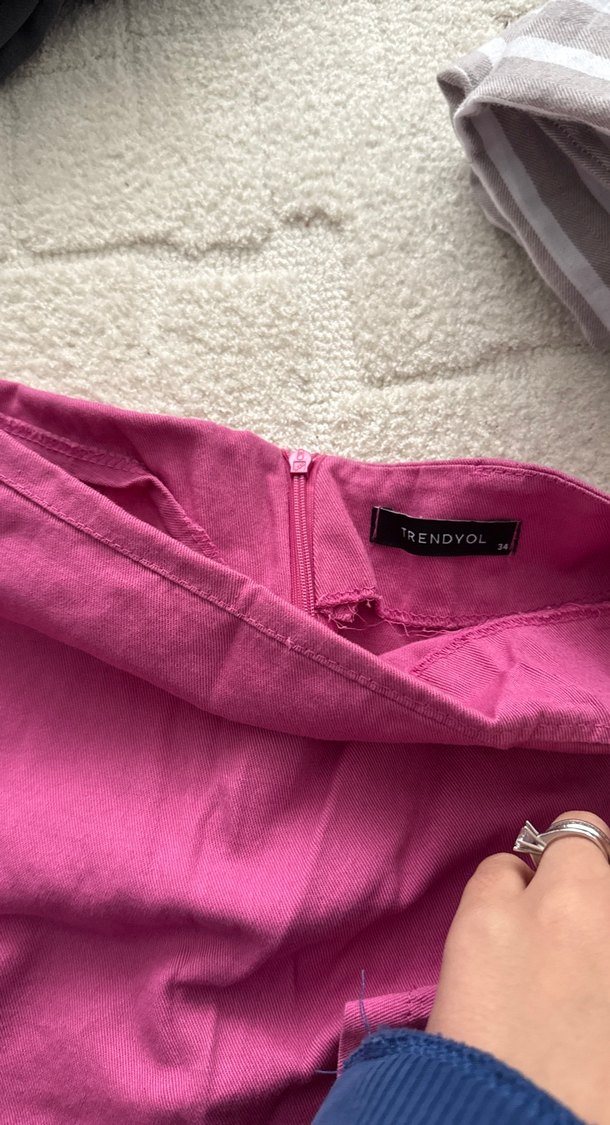 Pembe Keten Mini Etek - Görsel 3