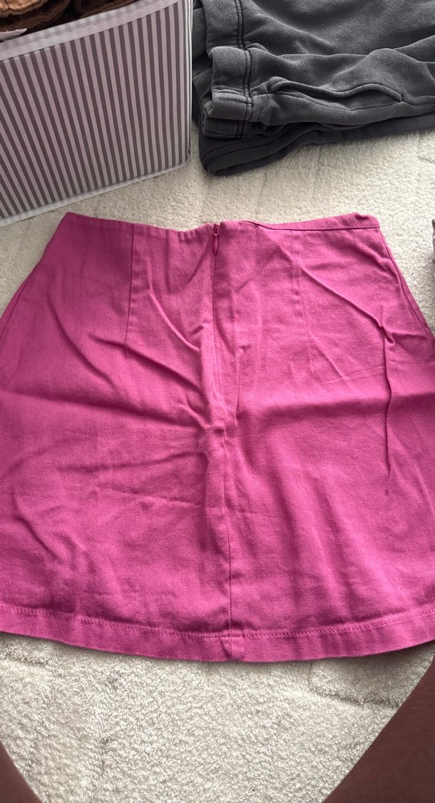 Pembe Keten Mini Etek - Görsel 2