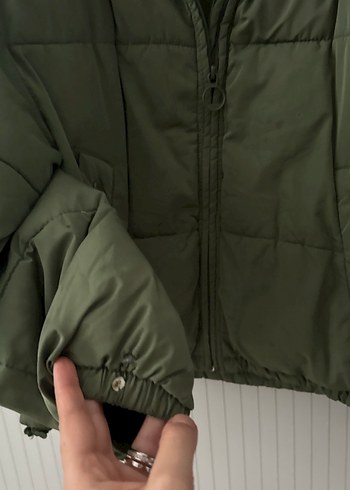 Kadın Haki Fermuarlı   Mont - Görsel 4