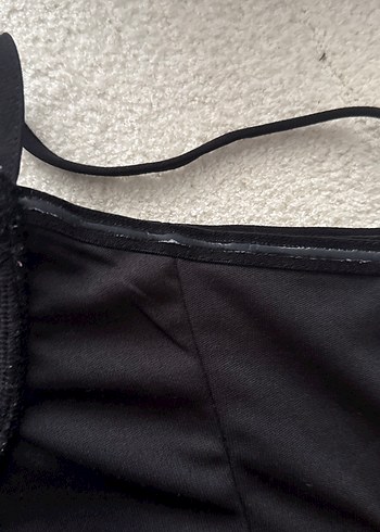 Kadın Siyah Pilili Strappy Bustier - Görsel 3