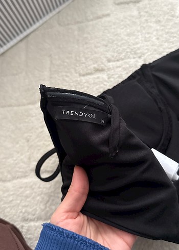 Kadın Siyah Pilili Strappy Bustier - Görsel 4