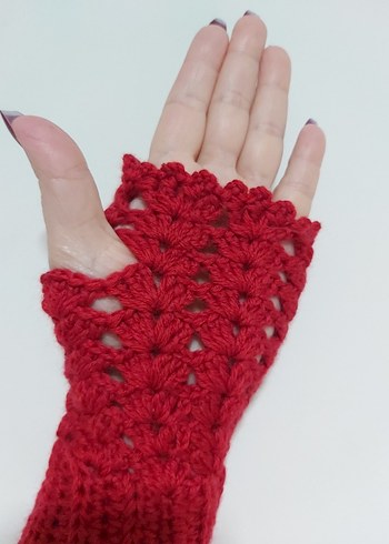 Kırmızı Parmaksız Eldiven - Görsel 2