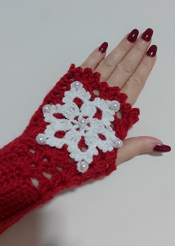 Kırmızı Parmaksız Eldiven - Görsel 6