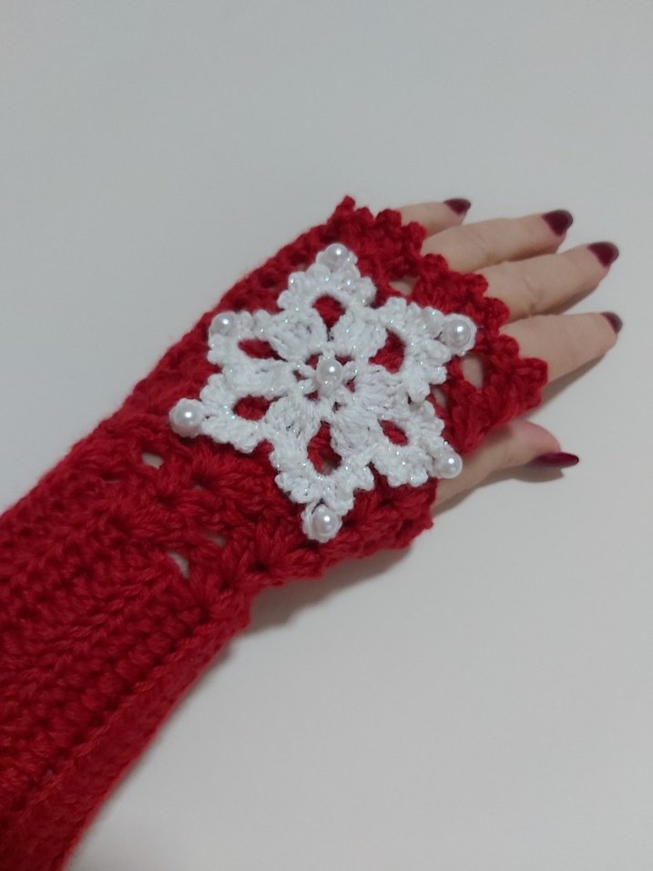 Kırmızı Parmaksız Eldiven - Görsel 3