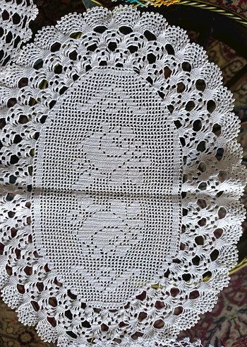 Bohem El işi Dekoratif Dantel Seti tepsi örtüsü - Görsel 4