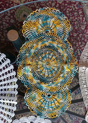 Bohem El işi Dekoratif Dantel Seti tepsi örtüsü - Görsel 6