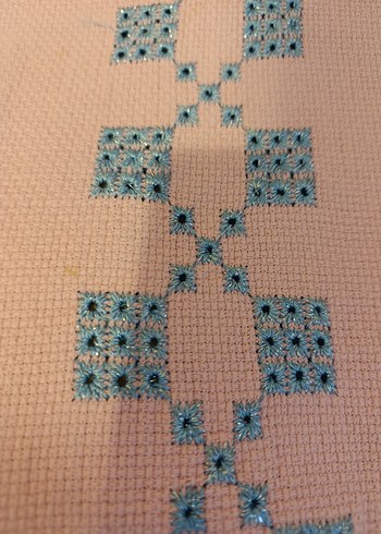 Etamin üzerine Mavi Desenli kanaviçe - Görsel 4