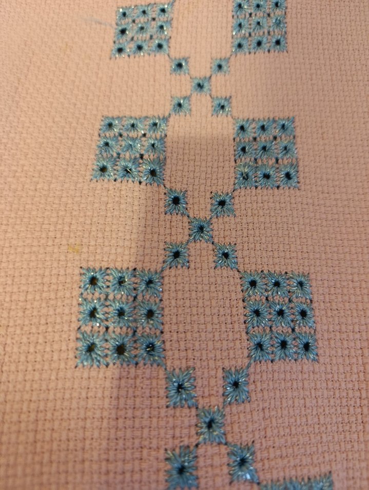 Etamin üzerine Mavi Desenli kanaviçe - Görsel 4