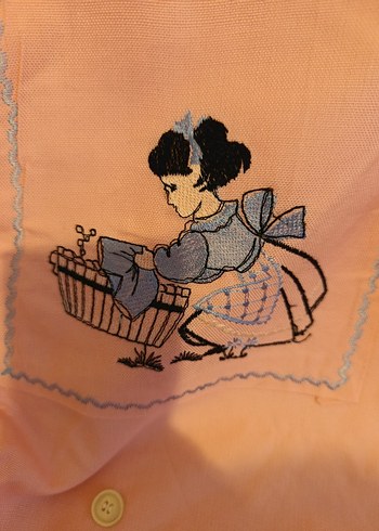 Keten Nakışlı Pembe mutfak takımı Seti - Görsel 4