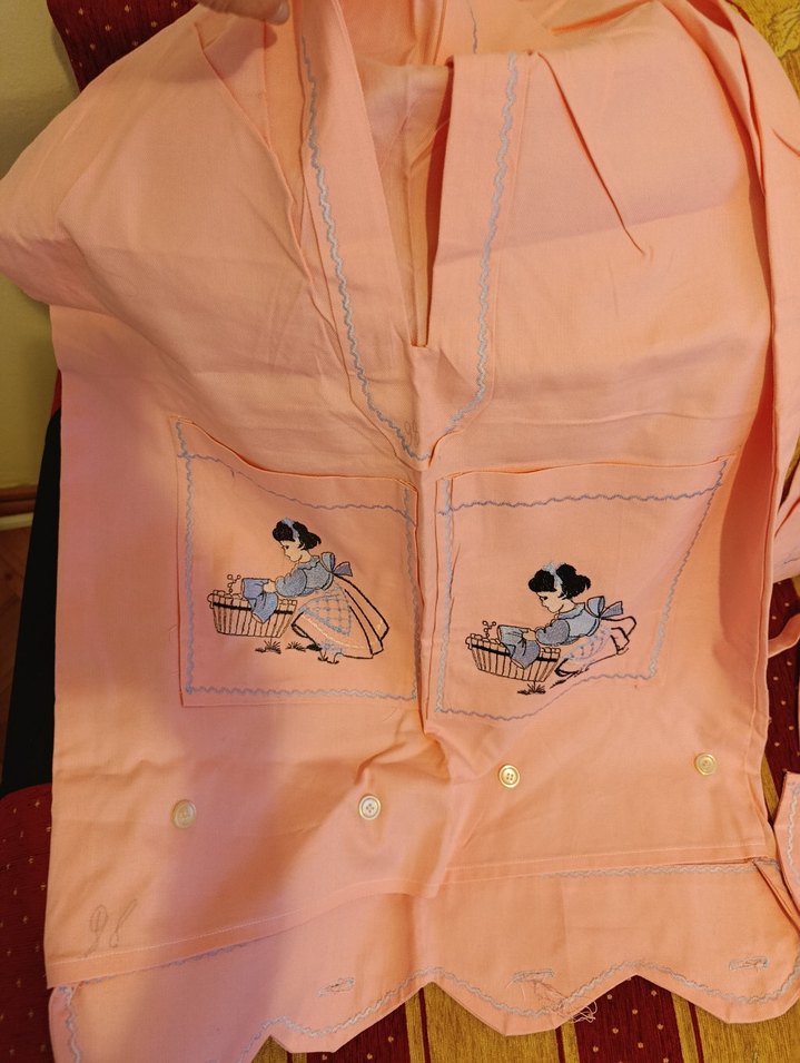 Keten Nakışlı Pembe mutfak takımı Seti - Görsel 2