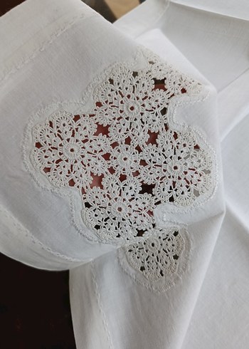 Nakışlı Beyaz Masa Örtüsü,sehpa, bohça - Görsel 2