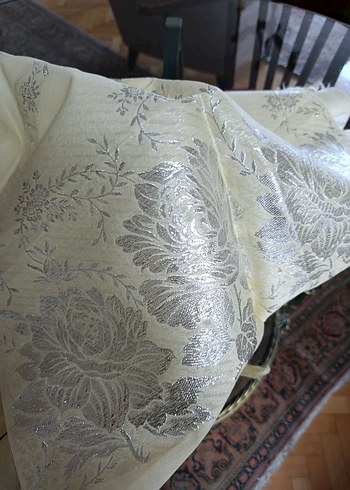 Gri işlemeli sarı masa örtüsü runner - Görsel 8