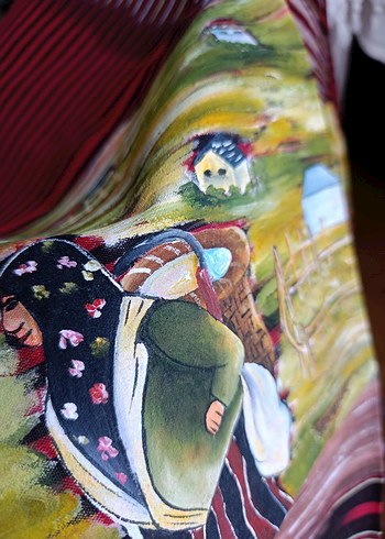 Karadeniz dokuma boyama Bohem örtü - Görsel 4