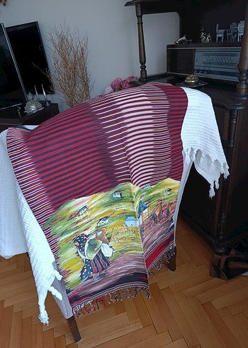 Karadeniz dokuma boyama Bohem örtü - Görsel 3