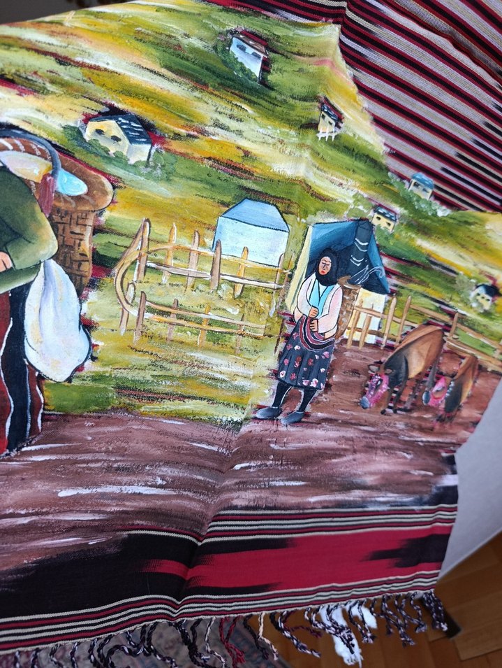 Karadeniz dokuma boyama Bohem örtü - Görsel 5