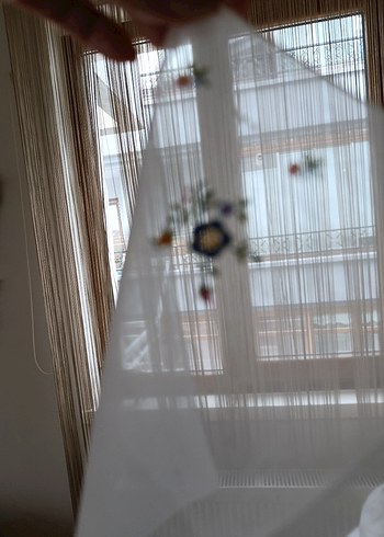 Organze Nakışlı Beyaz Vintage 12 adet - Görsel 5