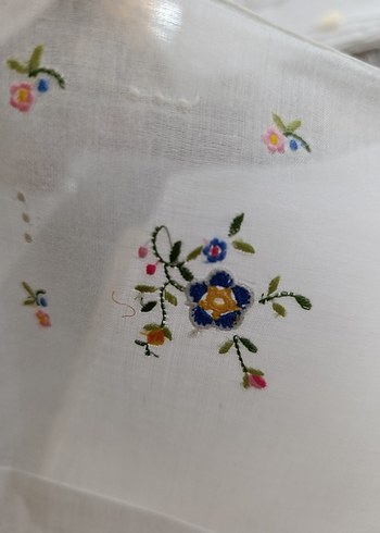 Organze Nakışlı Beyaz Vintage 12 adet - Görsel 2